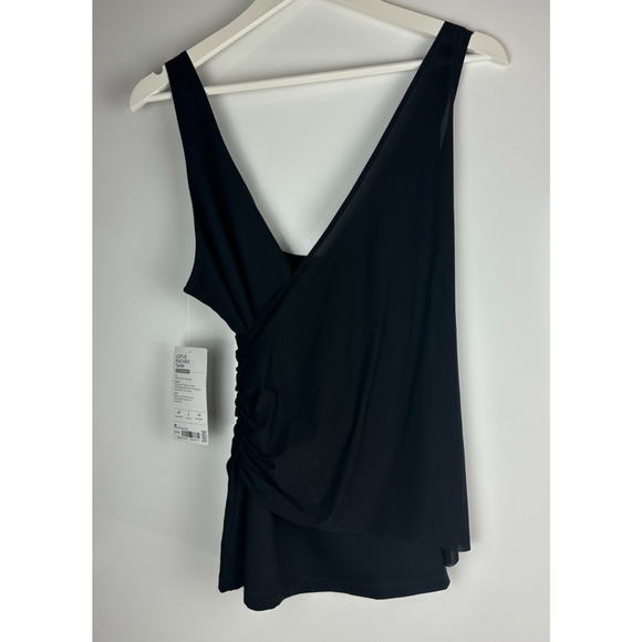 NWT Athleta Lotus Ruched Tank Top Black Stretch Wrap Fitted Compression Medium - Picture 2 of 11